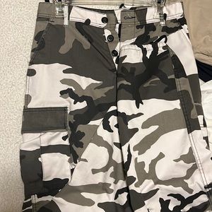 Black and White Camo Cargo Pants